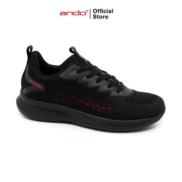 Ando Official Sepatu Sneakers Macron Pria Dewasa - Hitam/Merah