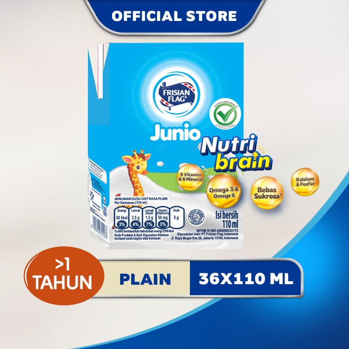 

Frisian Flag Junio Susu UHT Plain 110ml [36 pcs]