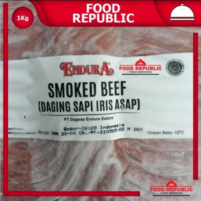 

SMOKED BEEF DAGING SAPI ASAP SLICE 1KG HALAL PREMIUM ENAK wmf03