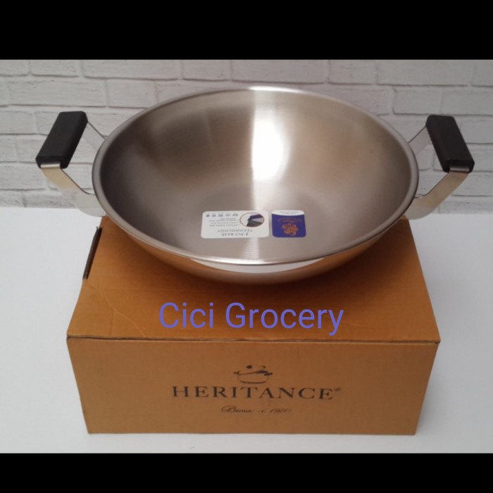 

BIMA STAINLESS WOK 32CM GAGANG HITAM HERITANCE / WAJAN BP120932B NEW ghe02