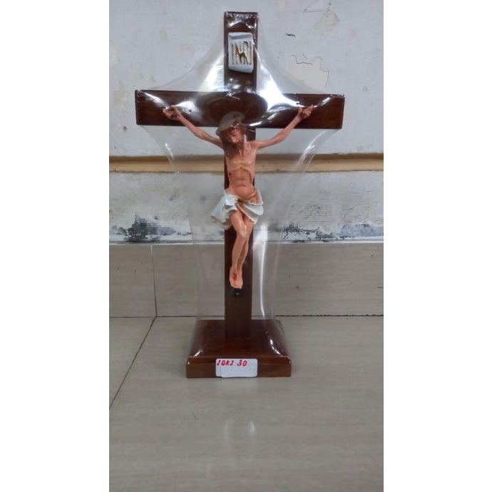 Salib Duduk Katolik 30 cm - Salib Meja - Salib Yesus
