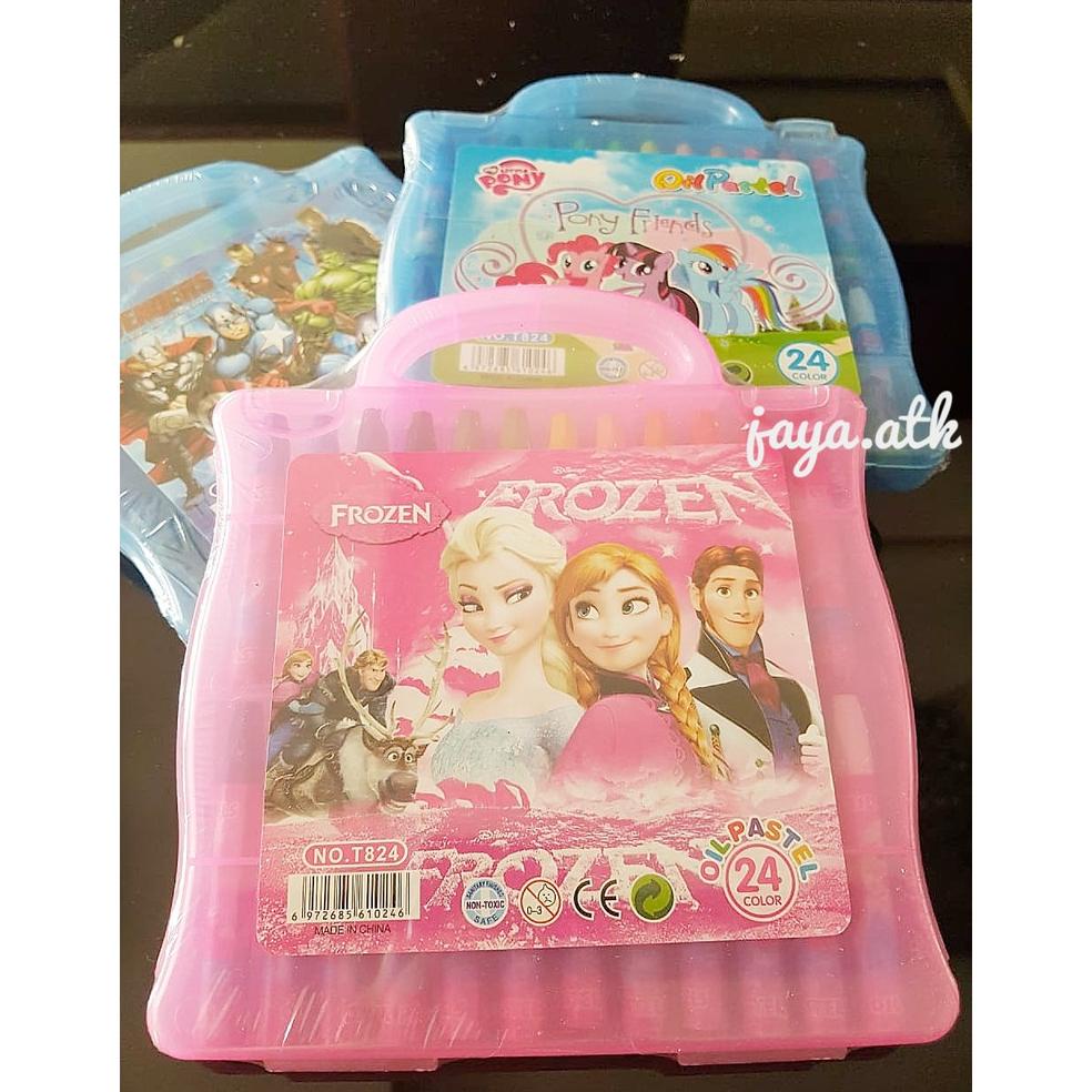 

Grosir Crayon / Oil Pastel 24 Colour Motif Frozen, Little Pony, Avenger T824 M23Y
