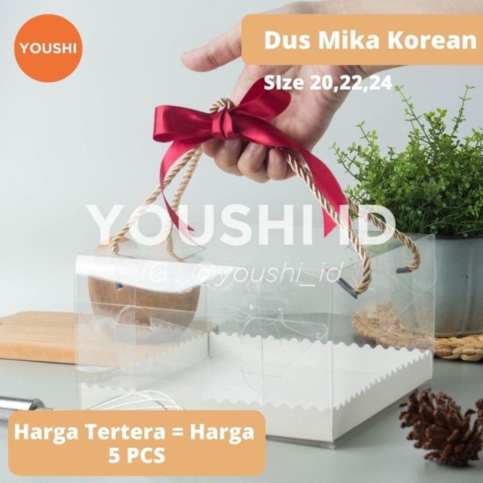Best Seller Dus Kue Tart Mika/Box Kue Tart Mika/Cake Box Dus Pudding Transparan