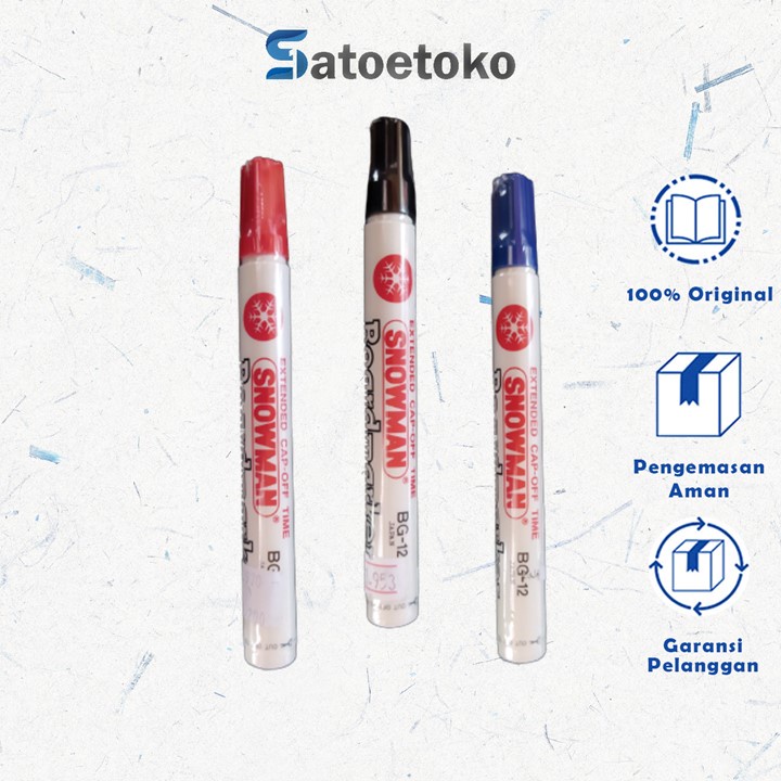 

SPIDOL SNOWMAN WHITEBOARD BG 12 HITAM / MERAH / BIRU (SATUAN)