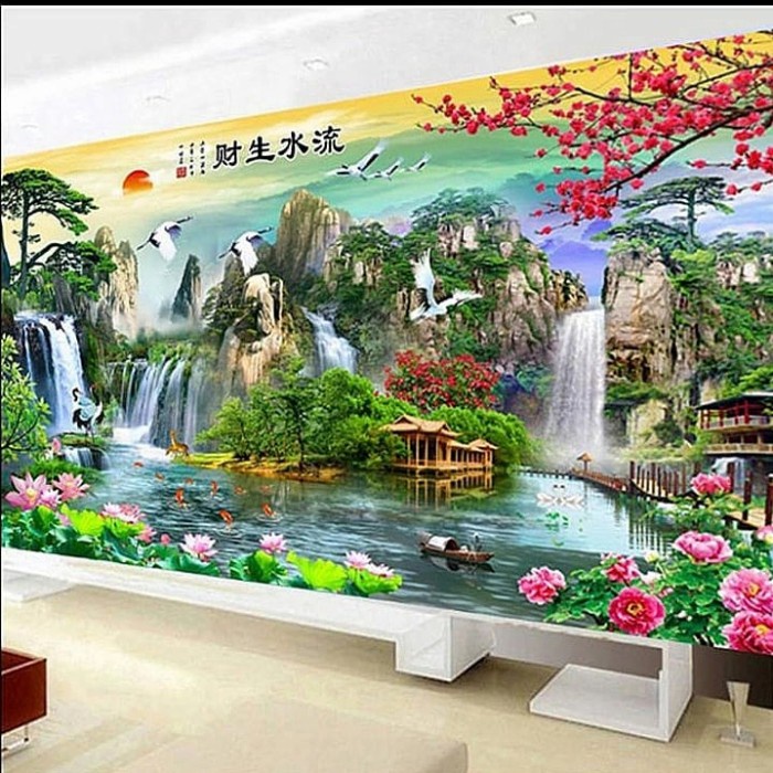 PROMO PAKET KRISTIK AIR TERJUN IKAN KOI TERATAI BANGAU GUNUNG POLA KAIN GEDE TERBARU