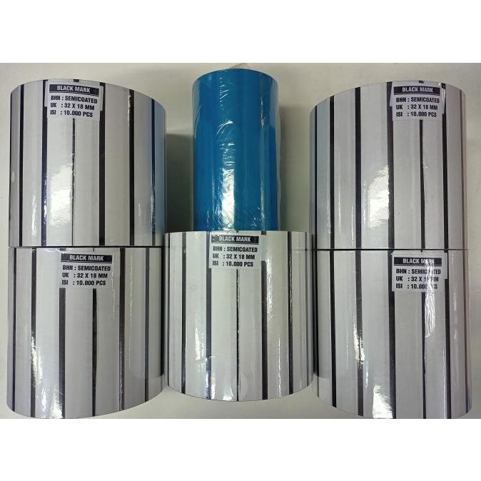 

Open DS] PAKET Label Barcode Blackmark 32x18 5 pcs + Ribbon Wax 300M 1 pcs