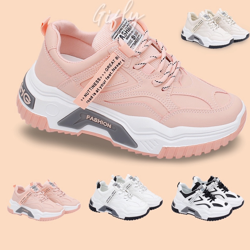 Stok Terbaru.. GIFLY Tryas Sepatu Import Sneakers Korea Wanita TH1618-10