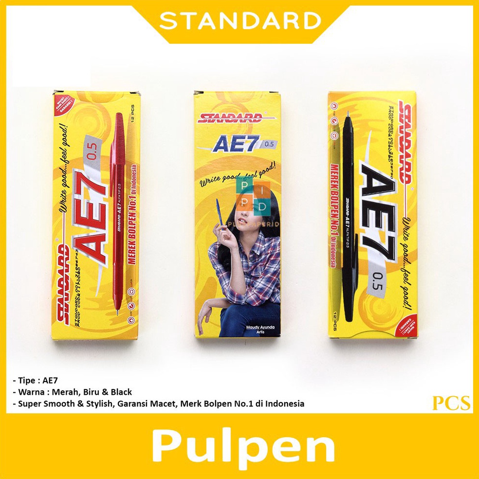 

Jaman Now.. Standard - Pulpen Bolpen Ball Point AE7 0.5mm Super Smooth - Lusin 7JY