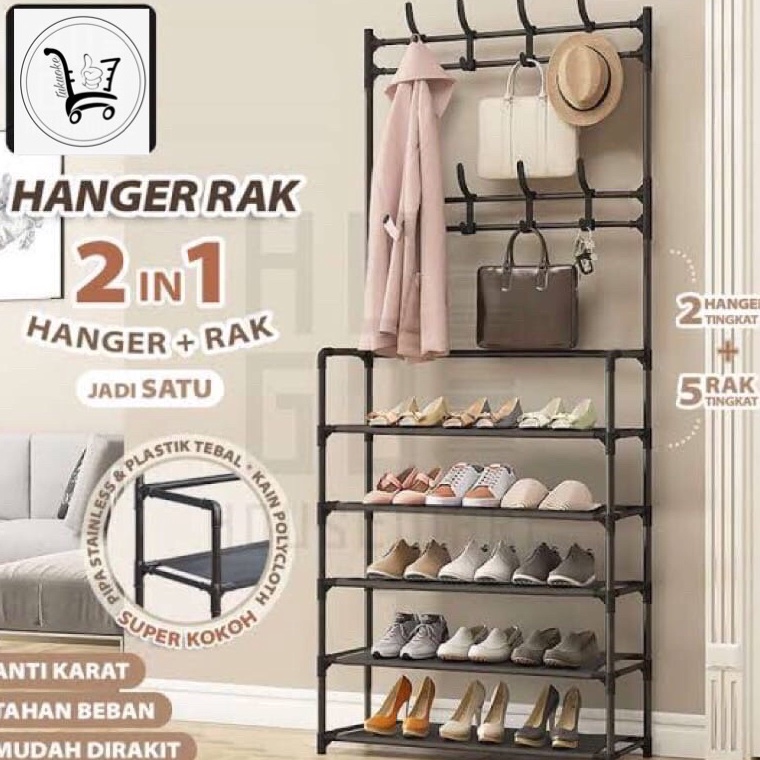 ➠ [JR-06] RAK GANTUNGAN BAJU HANGER SERBAGUNA TAS STAND HANGER RAK SEPATU PENYIMPANAN TOPI RAK PAKAI