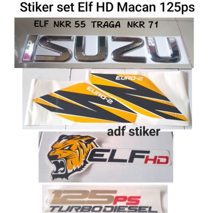 New Stiker+emblem set isuzu elf nkr 71 macan / Stiker emblem Elf / stiker elf 125ps