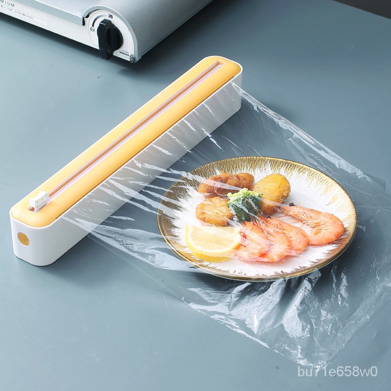 &Household Cling Film Cutter Kitchen Food Wrap Dispenser Cutter Cling Film Wrap Dispenser Sharp Cutt