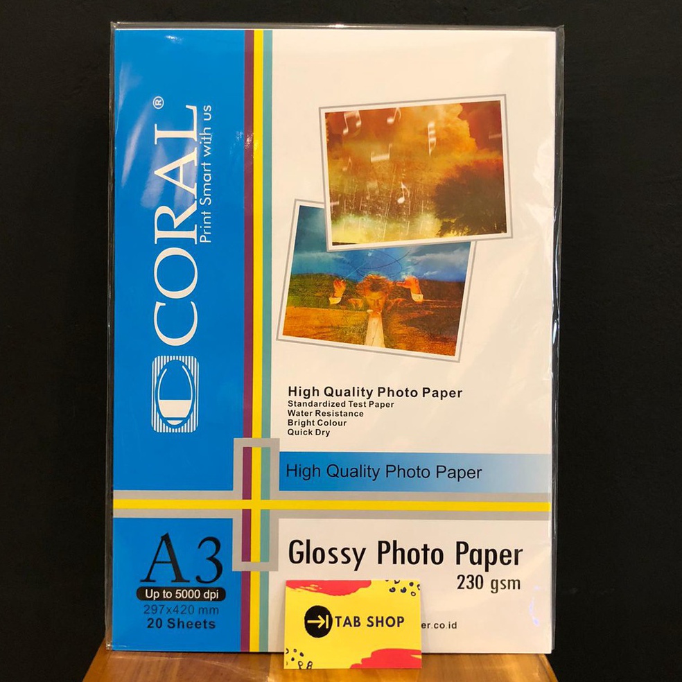 

Laris CORAL GLOSSY PHOTO PAPER 230 GSM A3 20 SHEETS F7N