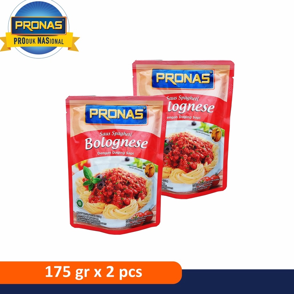 

Ready stock Pronas Saus Bolognais lengkap dengan Daging Sapi 175 g bundling 2 pcs MSC