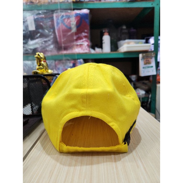 topi twill  polos warna kuning