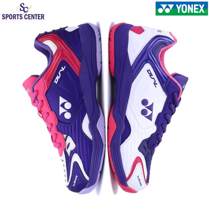 Terbaru New Sepatu Badminton Yonex Tru Cushion Dual White Purple Velvet Orchid