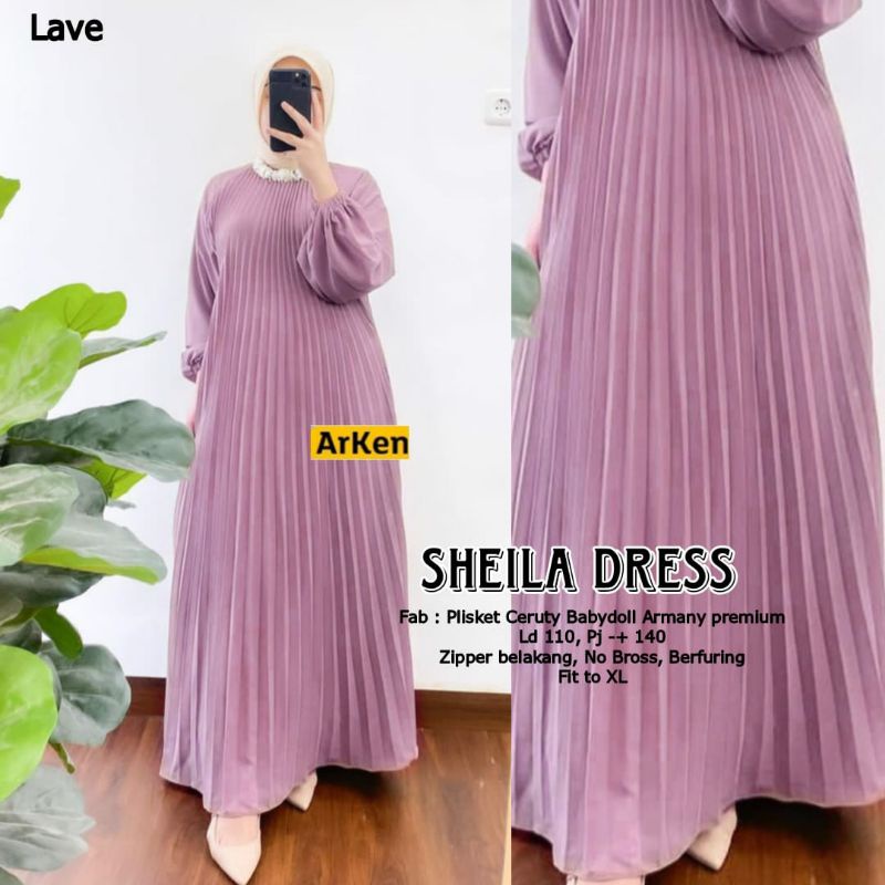 SHEILA MAXY ORI ARKEN || Gamis Maxy Dress Ceruty Babydoll Best Seller