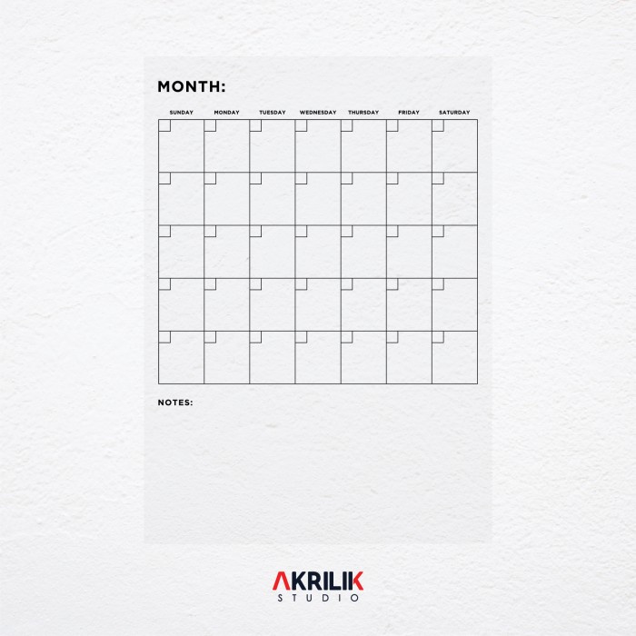 

Terlaris Acrylic Monthly Planner Akrilik Wall Schedule Agenda Jadwal Dinding