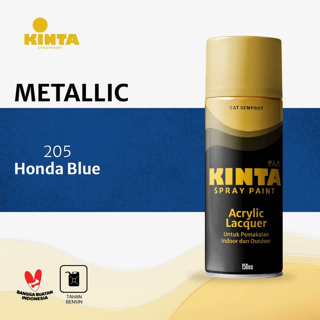 (METALIK) 205 HONDA BLUE - KINTA Cat semprot / Pilox / Spray paint 150cc METALIK BIRU