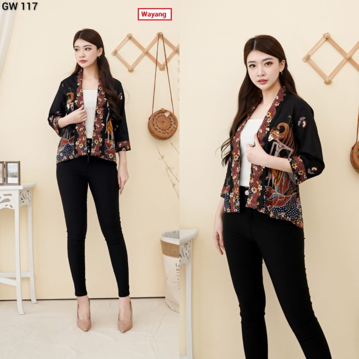 Outer Batik Ern Baju Batik Ern Cardigan Batik Parang