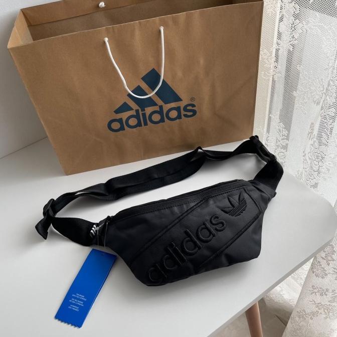 Tas Waistbag Adidas Diagonal Script Original Black