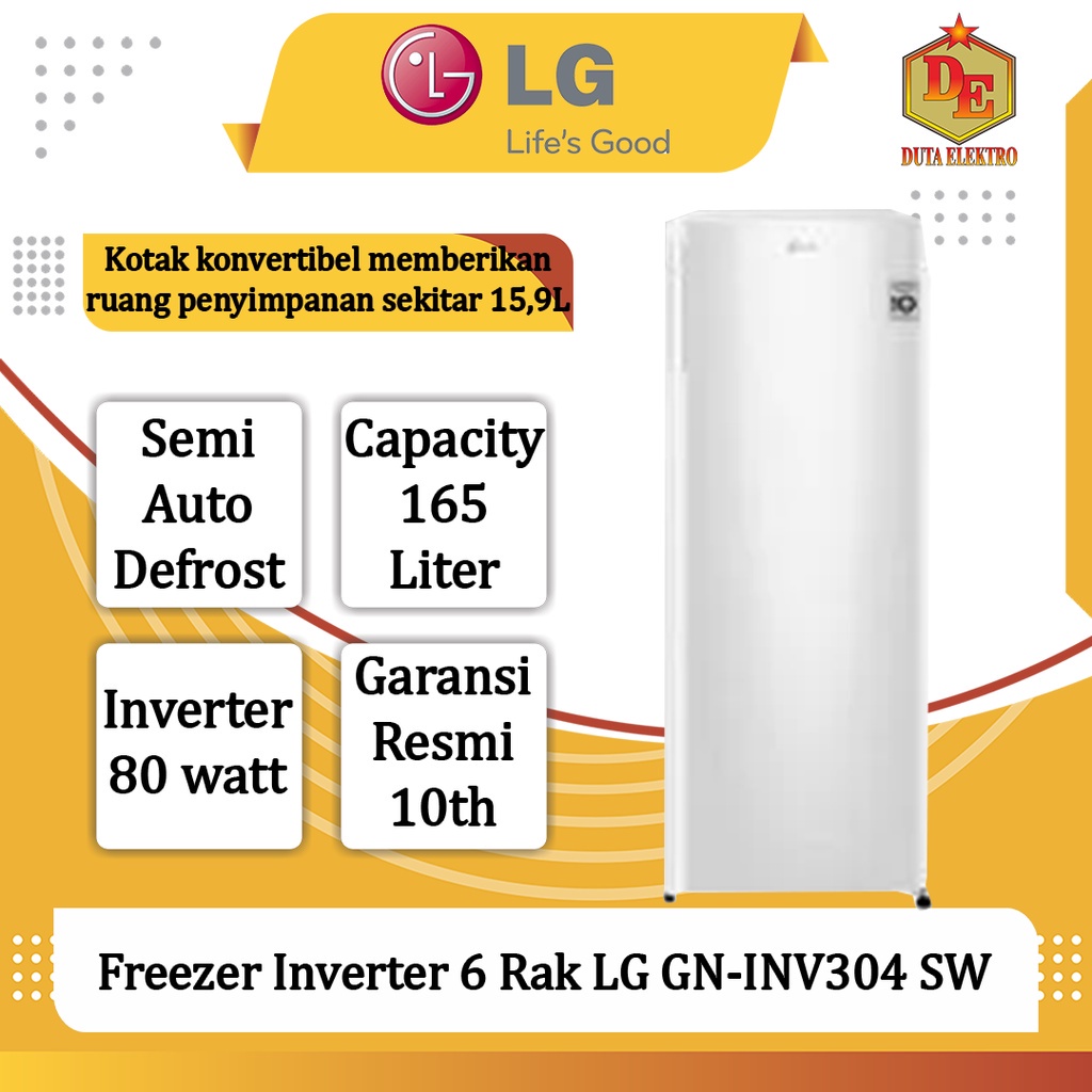 Freezer Inverter 6 Rak LG GN-INV304 SW