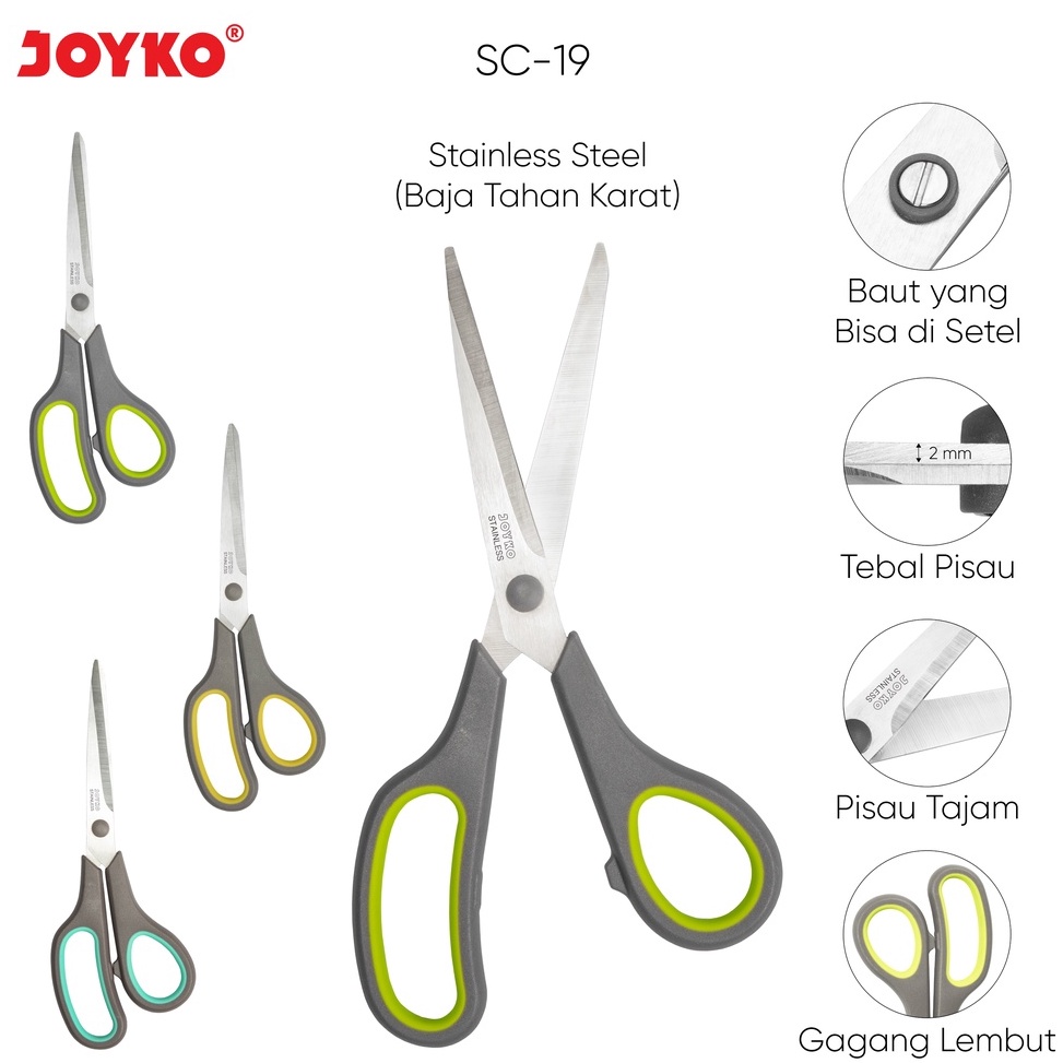 

☈Ready WERSK Gunting Scissors Joyko SC-19 B51 ✿Diskon