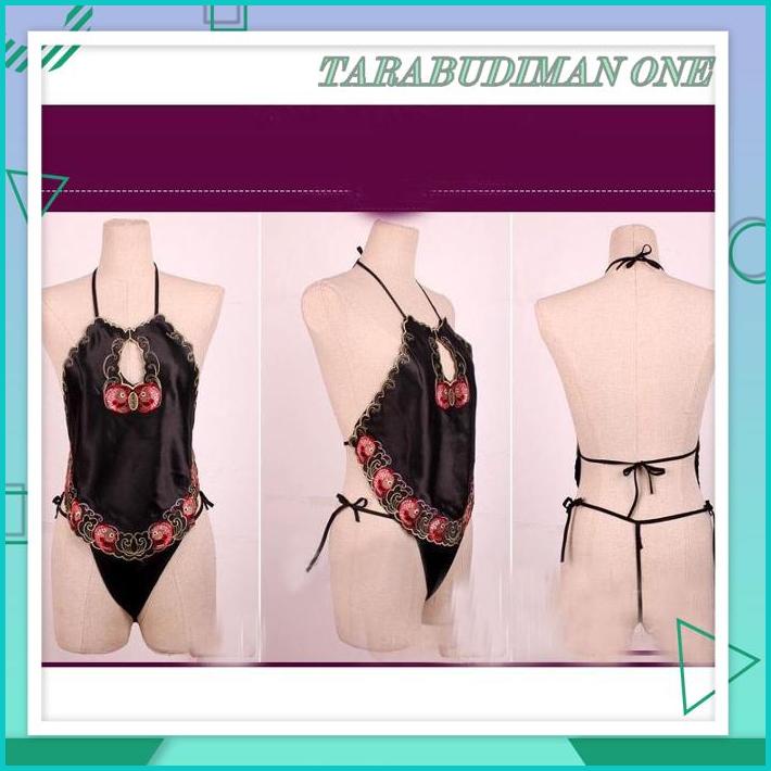 LINGERIE WANITA TALI TRANSPARAN SEXY BRA DAN G STRING LINGERIE BORDIR KASA PAKAIAN DALAM 3A155 GRATI