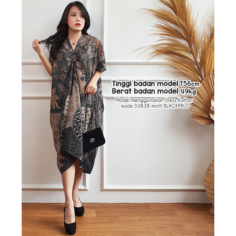 Cuci Gudang MISSOL kaftan batik semi sutra premium dress wanita formal dress kondangan 3838 D3838 74