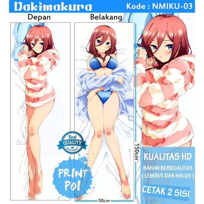 FLASH SALE DAKIMAKURA NAKANO MIKU GOTOUBUN NO HANAYOME SARUNG BANTAL ANIME 03 TERLARIS