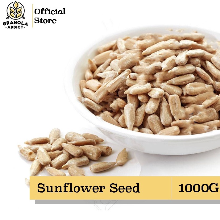 

➺Kirim Langsung➴ W6MIP Granola Addict - Sunflower Seed / Kuaci Kupas 1KG (Raw / Mentah) I83 ↑Ready