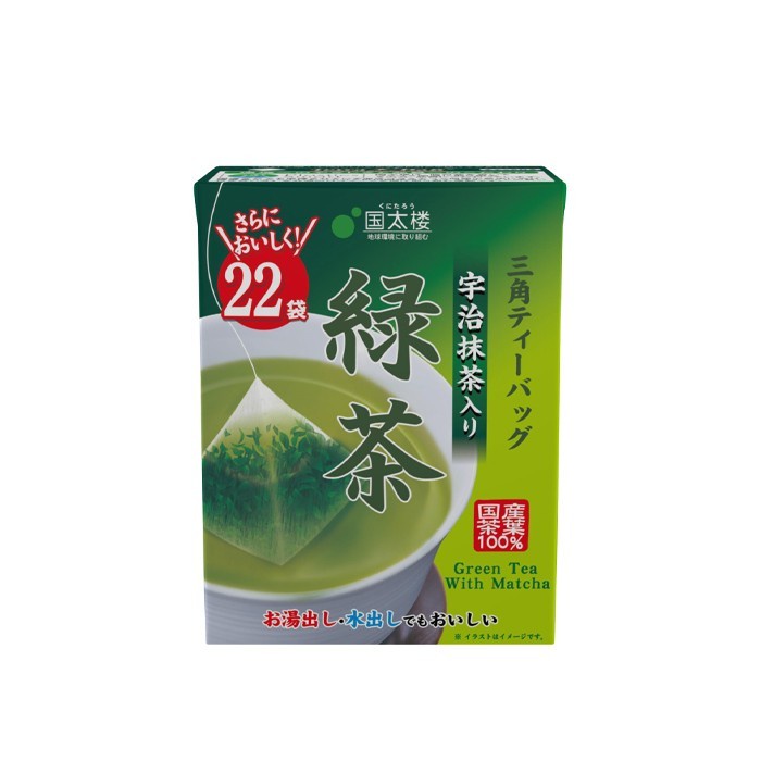 

Kunitaro Green Tea With Matcha Tetra Bag Ryokuncha Teh Hijau Celup 44G