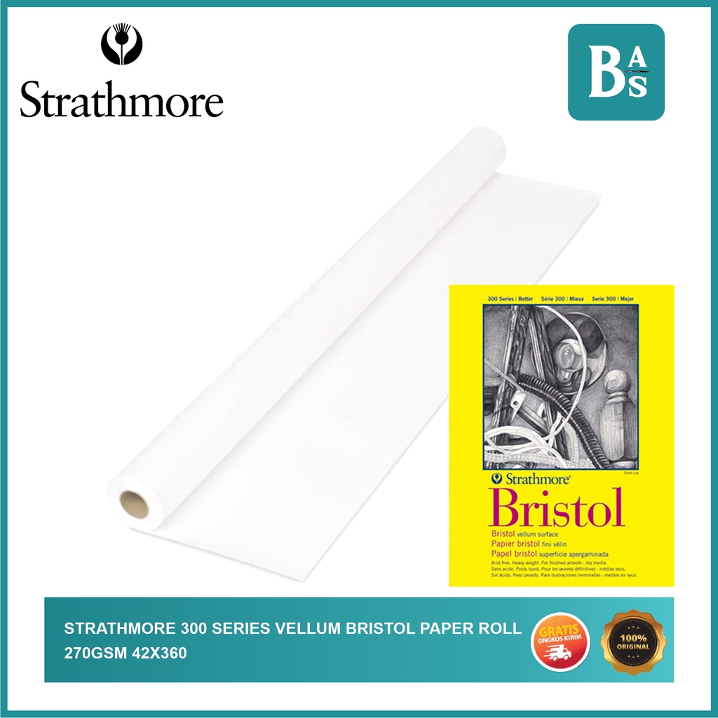 

Stratmore 300 Series Vellum Bristol Paper Roll 270GSM 42x360