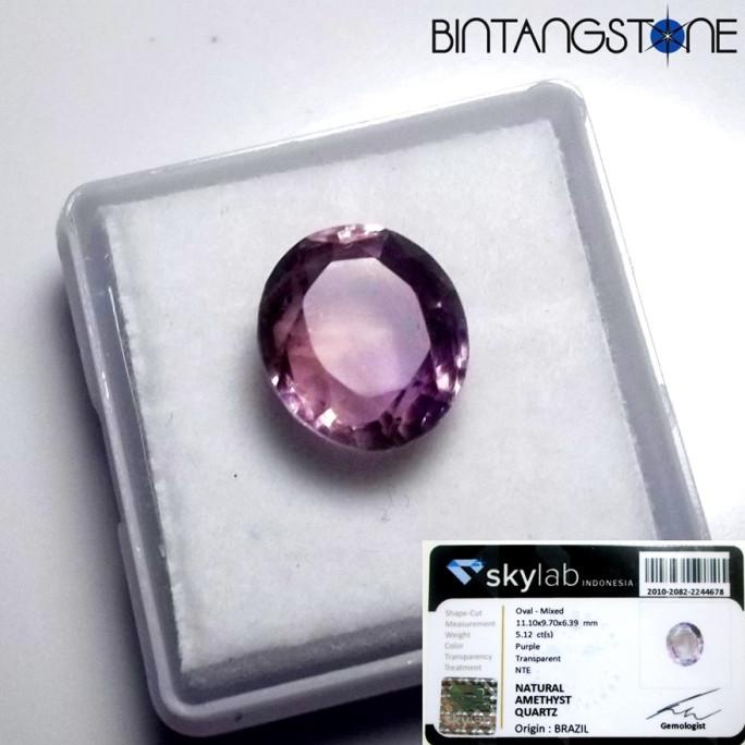%$%$%$%$] Amethyst Brazil VVS 5.80 Cts Batu Cincin Kecubung Ungu Cutting Memo