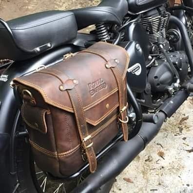 Ready Stok Tas Royal Enfield,Side Bag Royal Enfield Leather