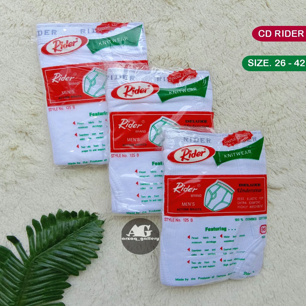 ➸ [ Satuan ] CD Rider 125B | Celana Dalam Pria / Cd / Rider / Celana Dalam / Celana Pria / Sempak Ri