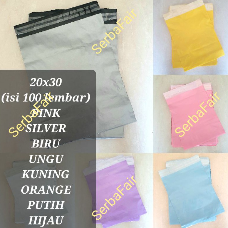 

90 Polymailer Warna 20x30 / Poly Color Amplop Lem Seal / Plastik Packing MURAH ISI 100 77
