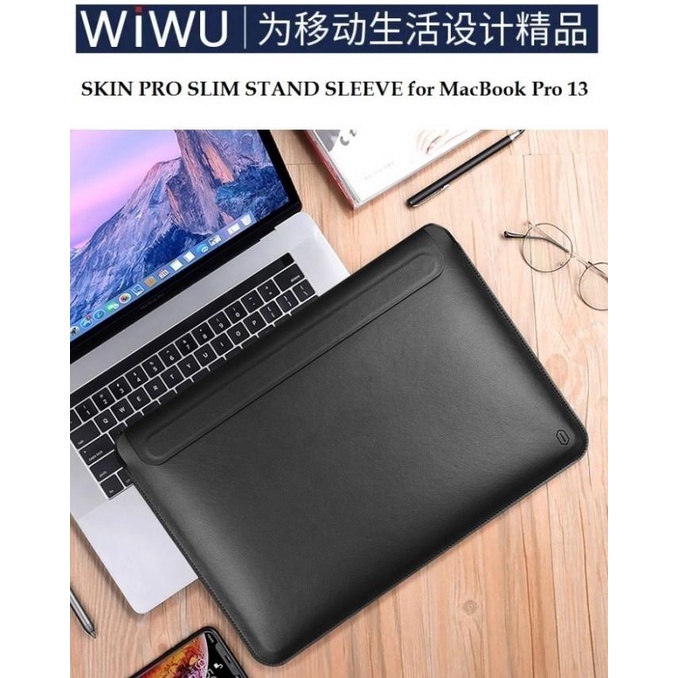 WIWU SKIN PRO Slim Stand Sleeve MacBook Pro 13 - Sarung dengan Stand