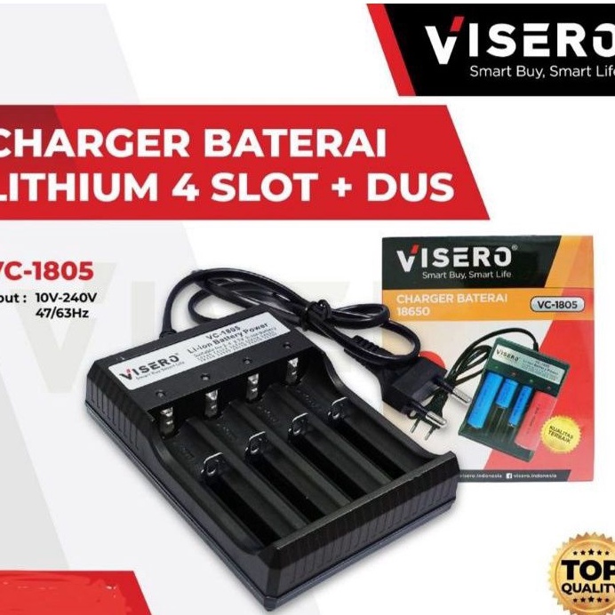 Bagus alat cas CHARGER BATERAI 18650 3.7volt 2 slot 4 slot battery