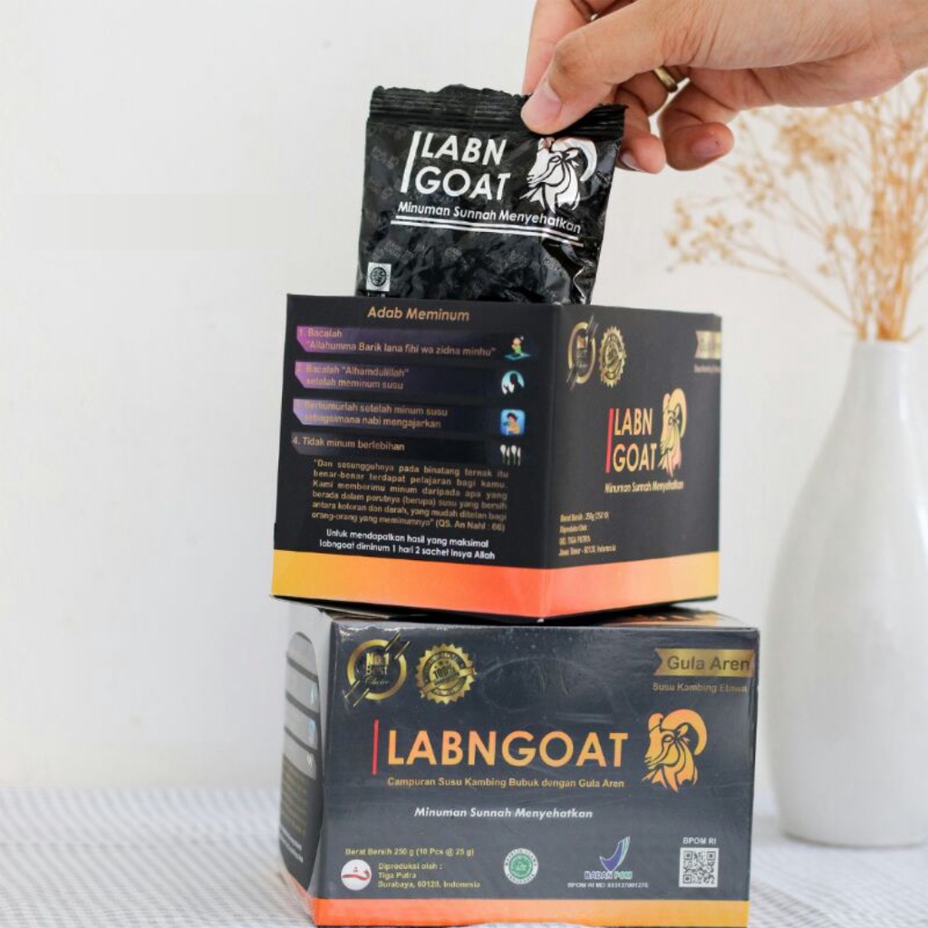 

LABNGOAT / Susu Kambing Etawa Dengan Gula Aren - Minuman Sunnah Menyehatkan / Susu Kambing Etawa Bubuk Dengan Gula Aren Original 1 Box isi 10 Sachet - Ekspired 2024 / Bonus Packing Bubble