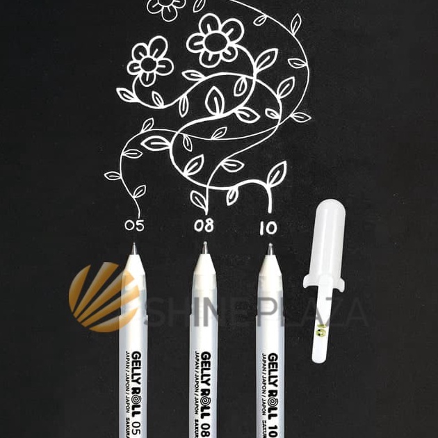 

✱Model Baru✣↓ VRPVU Sakura Gelly Roll Classic White Gel Pen - Pulpen Gel Putih 0.5mm 0.8mm 1.0mm K77 Murah Banget