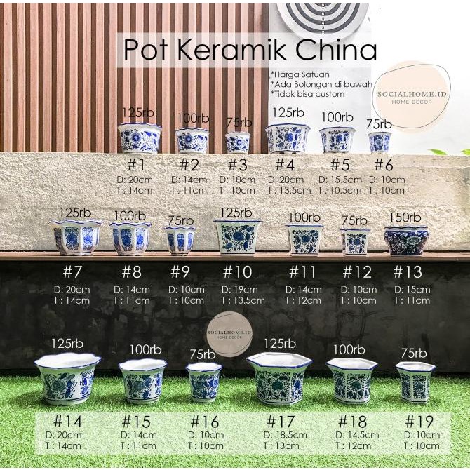 Promo Pot Keramik China Putih / Porcelain / Guci / Asbak