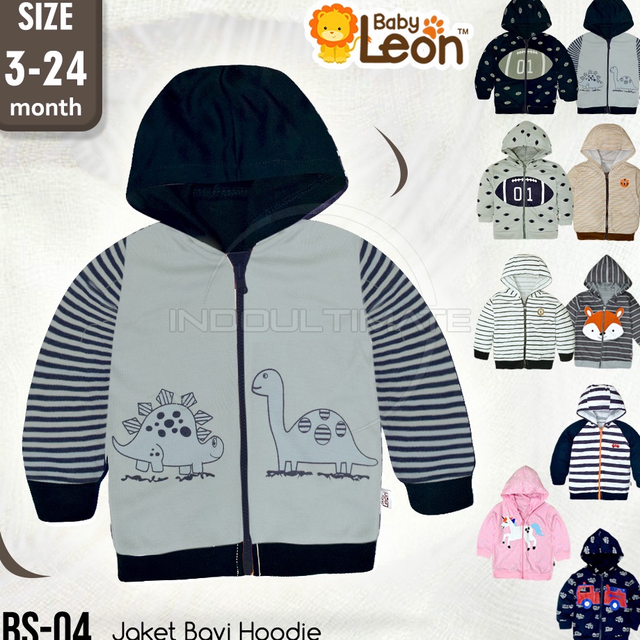 ᴹᴿ°᭄ M 4366 0-2 tahun SNI BABY LEON Jaket Anak Bayi Balita JBS-04 Hoodie sweater Topi / Baju Kaos Ja
