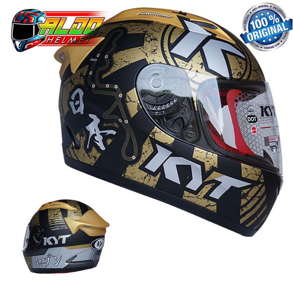 Helm Kyt Rc 7 Motif Seri 17 Black Doff Gold Helm Kyt Fullface Helm Kyt Helm Kyt Cewek Helm Kyt Cowok