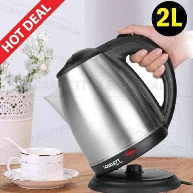 Diskon Teko Listrik 2 Liter - Electric Kettle 2 Liter - Teko Listrik Stainless Steel - Teko Rebus - 