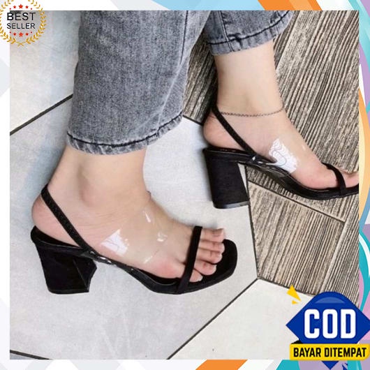 Sandal Wanita Kekinian 2023 Simple Elegan Korean Style Hak Tinggi Higheels Wisuda Anak Perempuan Mur
