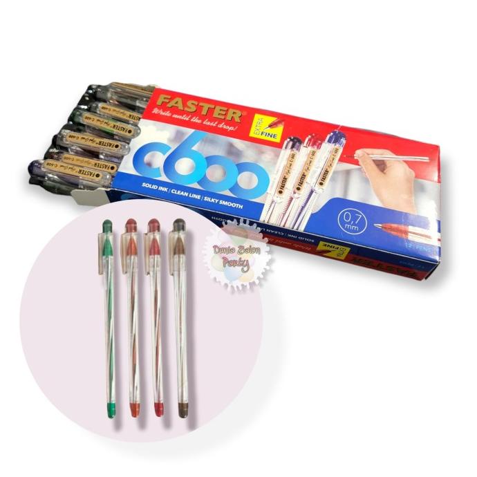 

$$$$] Pulpen Faster C600 / Ballpoint C600 Xtra Fine Per Pack Isi 12pcs
