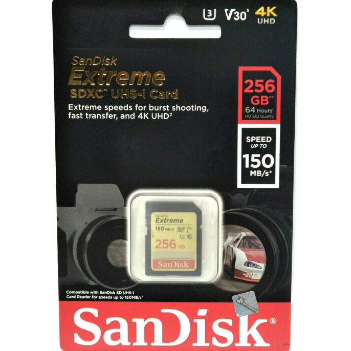 Sandisk SD CARD EXTREME 256GB 150mb/s - sdcard extreme 256 GB 150 MBPS