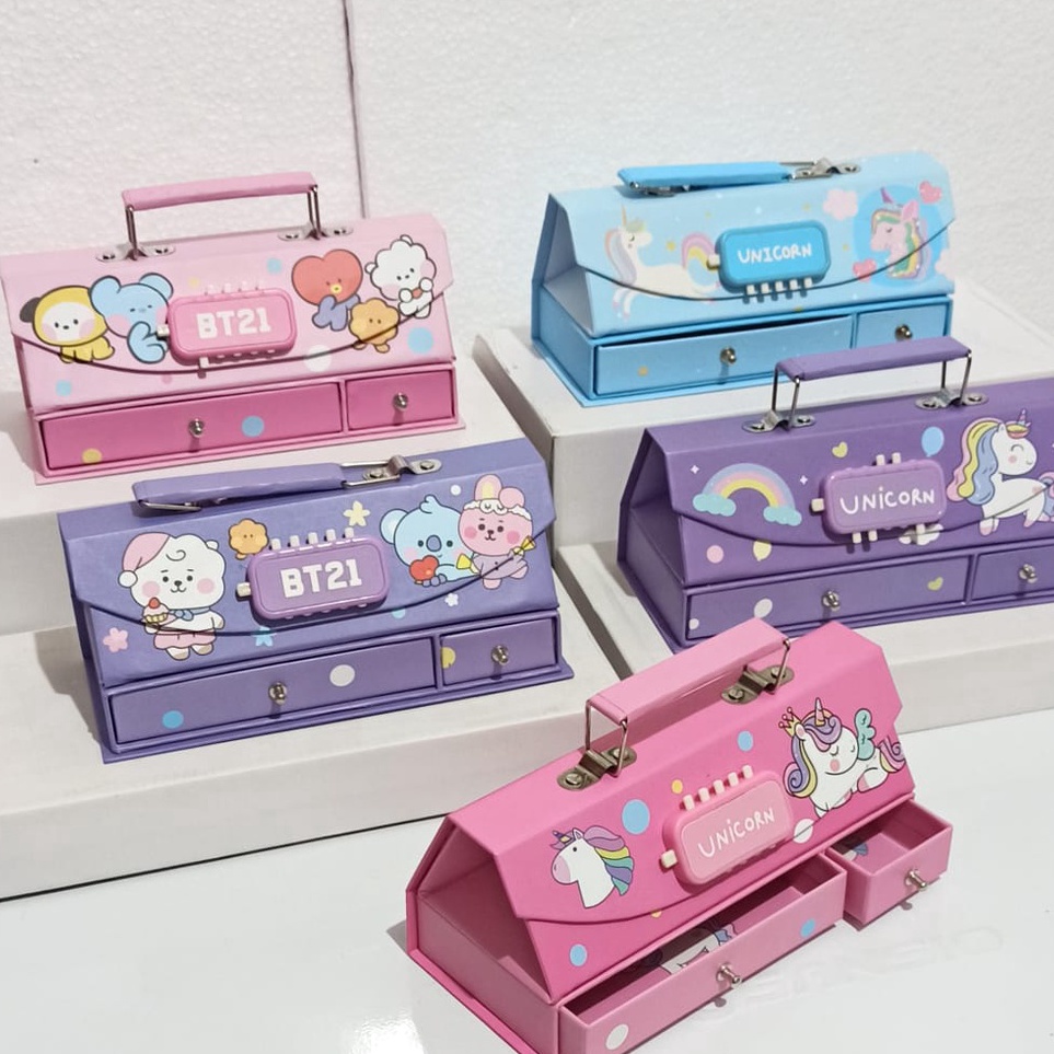

✔️ BOS Kotak Pensil Karton+Kode Kunci/Tempat Pensil/Pencil Case Code/Pin