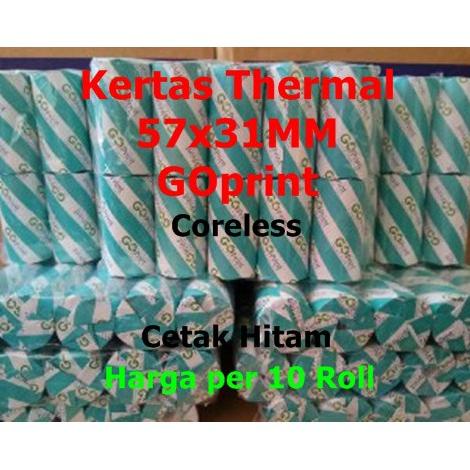 

Populer Kertas Thermal 57 X 30 / 57X30 / 58 X 31 / 58X30 Mm Goprint Printer Bluetooth Kasir Per 10 Roll Wxy