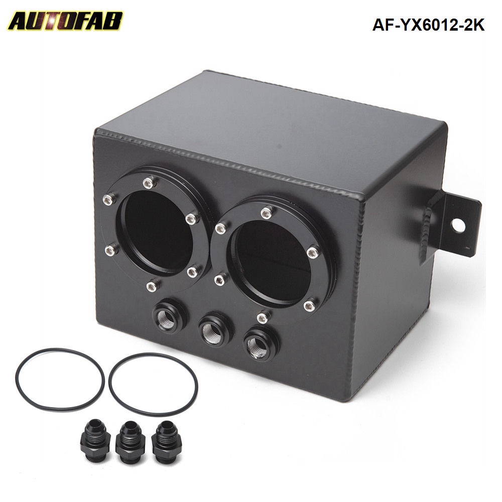 High Q External 044 Dual Fuel Pump Anodized Billet Aluminum Fuel Surge Tank W/O Fuel Pump AF-YX6012-